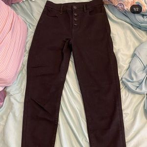 AE Curvy Hi-Rise Button Up Jegging Crop